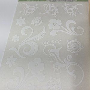 10 Sheets White Floral Stickers Scrapbook Flowers